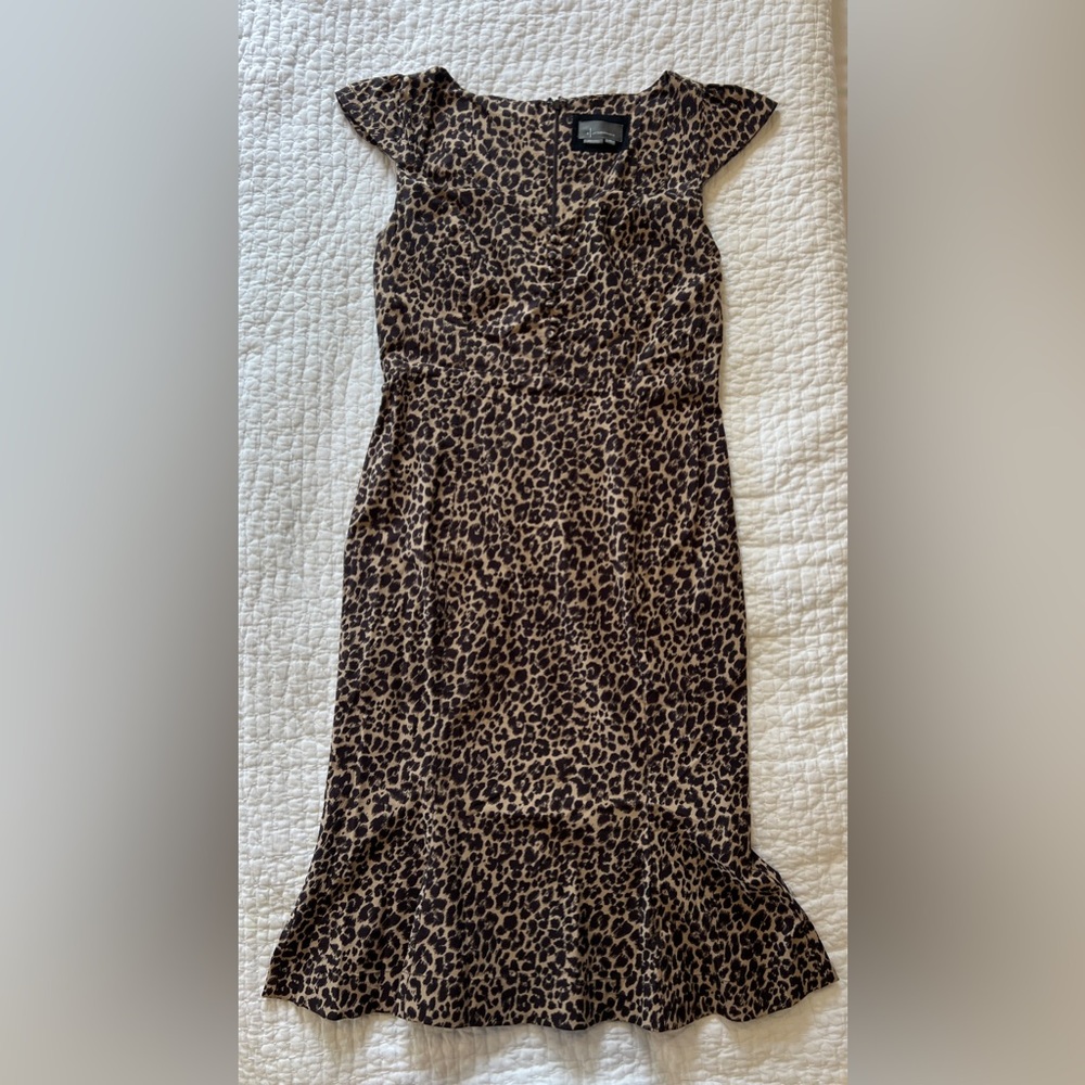 Leopard Print Midi Dress - Brown - Picture 2 of 9